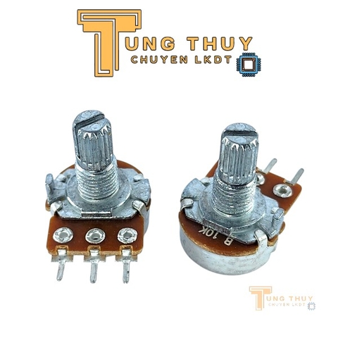 10 Con Chiết Áp Cán Tròn, Trơn Dài 15mm 10K 50K Đơn và Kép Hàng Đài Loan Chất Lượng Cao