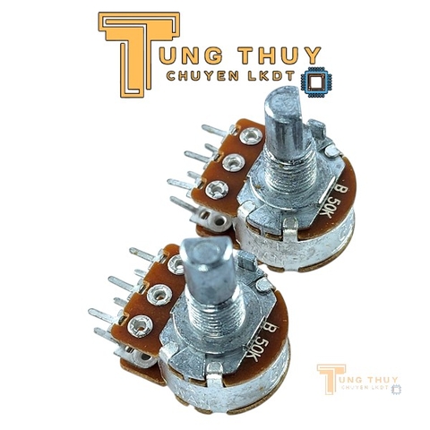 Chiết Áp Đơn Kép Cán Vát Dài 15mm 10k 50k Hàng Đài Loan Chất Lượng Cao