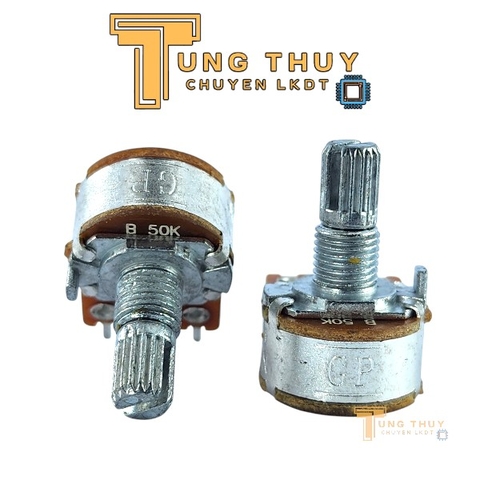 10 Con Chiết Áp Cán Tròn, Trơn Dài 15mm 10K 50K Đơn và Kép Hàng Đài Loan Chất Lượng Cao