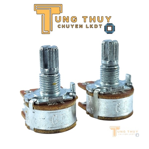 10 Con Chiết Áp Cán Tròn, Trơn Dài 15mm 10K 50K Đơn và Kép Hàng Đài Loan Chất Lượng Cao