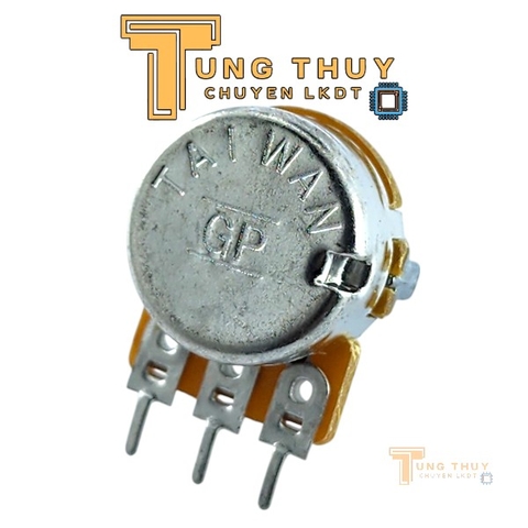 10 Con Chiết Áp Cán Tròn, Trơn Dài 15mm 10K 50K Đơn và Kép Hàng Đài Loan Chất Lượng Cao