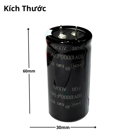 Tụ Lọc Nguồn Amly 10000uF 80v Audio - Kích Thước 30x60mm Hàng Mới Chất Lượng Cao