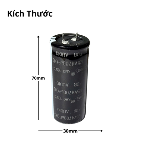 Tụ Lọc Nguồn 4700uF 125v Audio 30x70mm - Dùng Cho Amply và Cục Đẩy