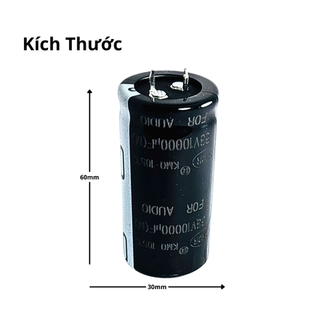 Tụ Lọc Nguồn Amply 10000uF 63v Audio - Kích Thước 30x60mm Chất Lượng Cao