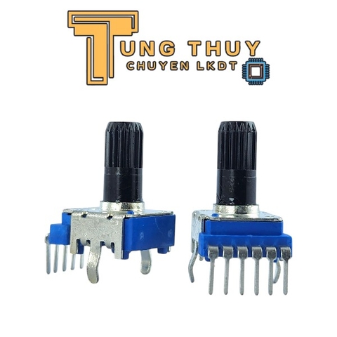 Chiết Áp Vuông Xanh 6 Chân Cong Dài 20MM Cán Tròn