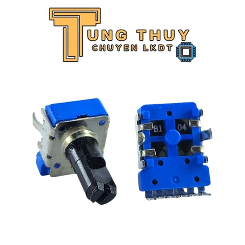 Chiết Áp Vuông Xanh 6 Chân Cong Cán Vát Dài 20MM