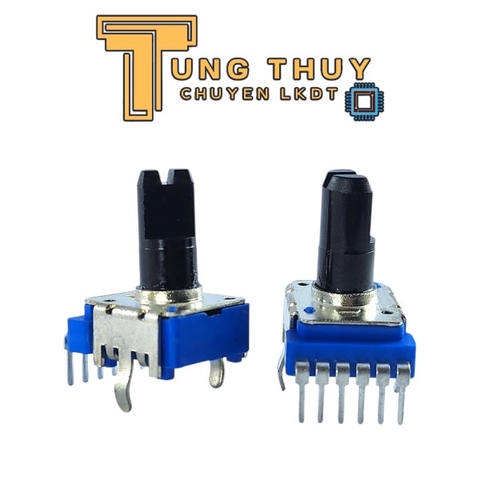 Chiết Áp Vuông Xanh 6 Chân Cong Cán Vát Dài 20MM