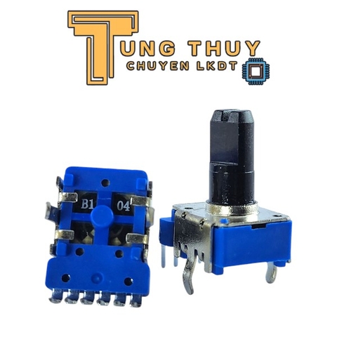 Chiết Áp Vuông Xanh 6 Chân Cong Cán Vát Dài 20MM