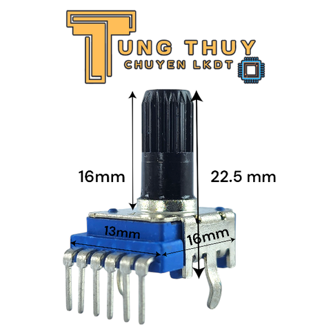 Chiết Áp Vuông Xanh 6 Chân Cong Cán Tròn Vát Dài 20mm 22,5mm 27,5mm 30mm và Dài 35mm Loại Tốt