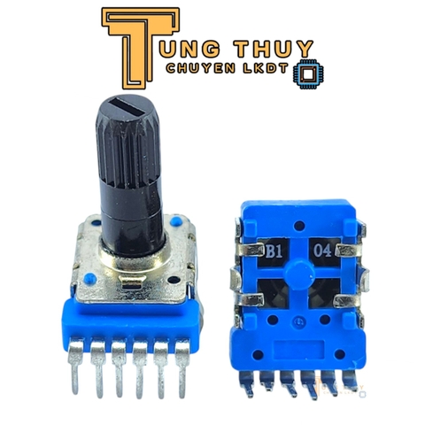 Chiết Áp Vuông Xanh 6 Chân Cong Dài 22.5MM Cán Tròn