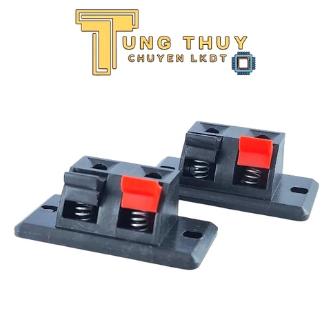 Trạm kẹp/ jack kẹp dây loa 2 chân nhỏKẹp Loa 2 Chân – Trạm Kẹp Dây Loa Nhấn 2 Chấu Bé 42x21mm – Jack Nối Ampli | Hàng Tốt