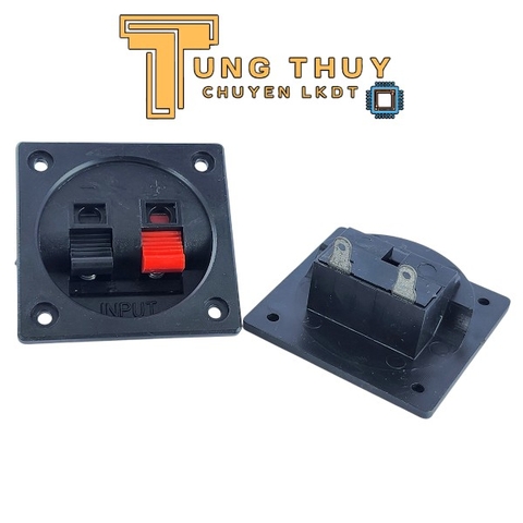 Trạm Kẹp Loa 2 Chân Vuông – Jack Gắn Thùng Âm Thanh, Đầu Vào Input Loa Màu Đen Đỏ