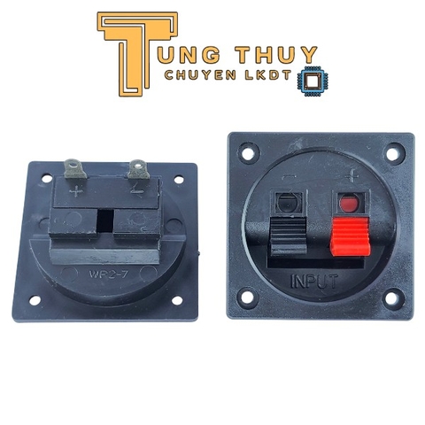 Trạm Kẹp Loa 2 Chân Vuông – Jack Gắn Thùng Âm Thanh, Đầu Vào Input Loa Màu Đen Đỏ