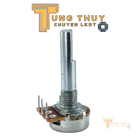 Chiết Áp Cán 30mm Chân Cong 10K 20K 50K 100K Cán Trơn và Bi , Cán Vát