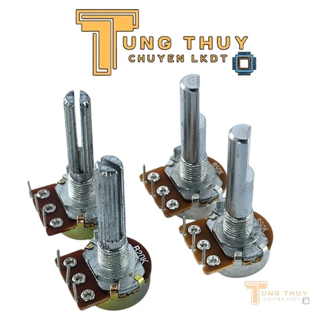 Chiết Áp Cán 30mm Chân Cong 10K 20K 50K 100K Cán Trơn và Bi , Cán Vát