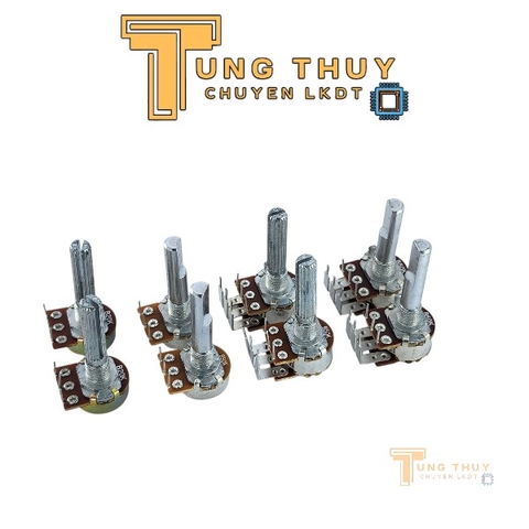 Chiết Áp Cán 30mm Chân Cong 10K 20K 50K 100K Cán Trơn và Bi , Cán Vát