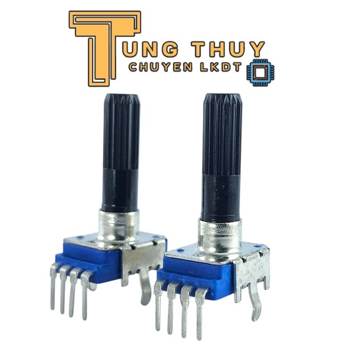 Chiết Áp Vuông Xanh 4 Chân Dài 30mm Cán Tròn Loại Tốt