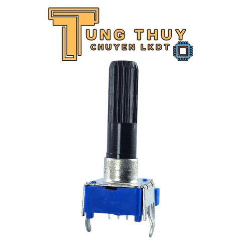 Chiết Áp Vuông Xanh 6 Chân Cong Cán Tròn Dài 30mm