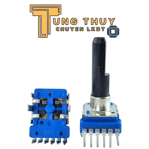 Chiết Áp Vuông Xanh 6 Chân Cong Dài 27.5MM Cán Vát