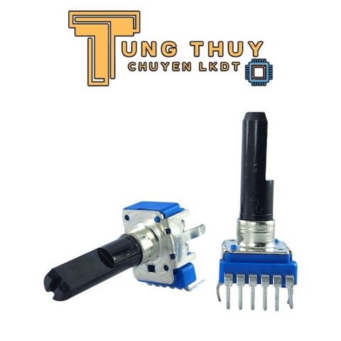 Chiết Áp Vuông Xanh 6 Chân Cong Dài 27.5MM Cán Vát