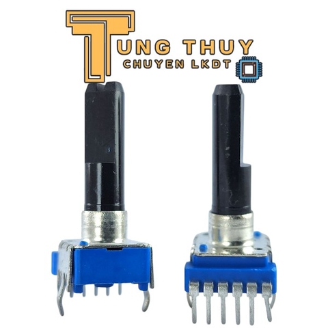 Chiết Áp Vuông Xanh 6 Chân Cong Dài 27.5MM Cán Vát