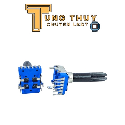 Chiết Áp Vuông Xanh 6 Chân Cong Dài 35MM Cán Tròn