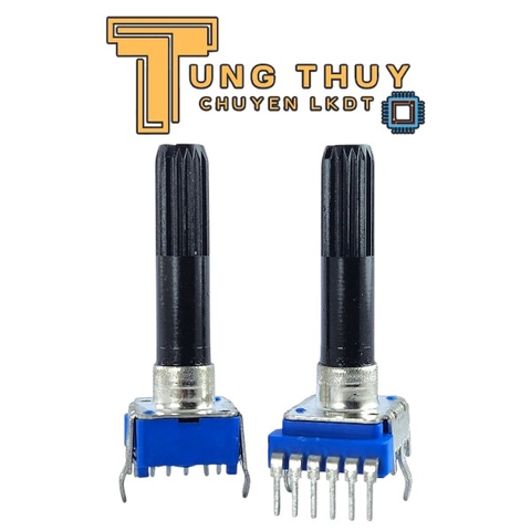 Chiết Áp Vuông Xanh 6 Chân Cong Dài 35MM Cán Tròn