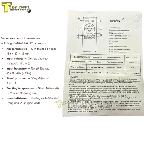 Bộ Mạch Quạt Trần Đèn DC 6 Tốc Độ – 7 Dây, Công Suất 50W, Điều Khiển Từ Xa