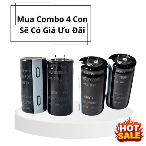 Tụ Lọc Nguồn Amply 10000uF 63v Audio - Kích Thước 30x60mm Chất Lượng Cao