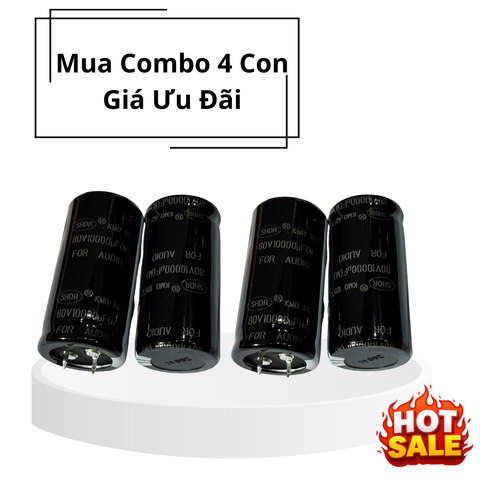 Tụ Lọc Nguồn Amly 10000uF 80v Audio - Kích Thước 30x60mm Hàng Mới Chất Lượng Cao