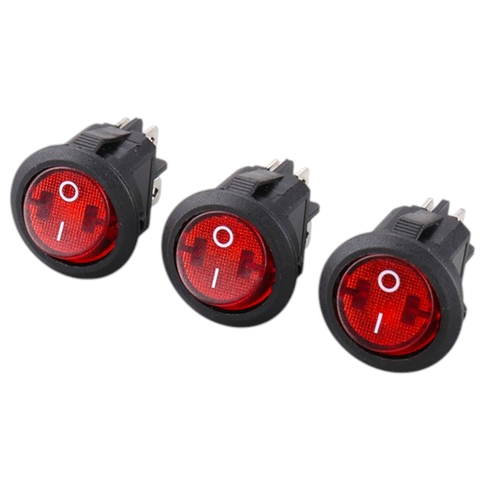 Công Tắc Tròn 4 Chân Có Đèn Màu Đỏ KCD1 6A 250v Loại Tốt