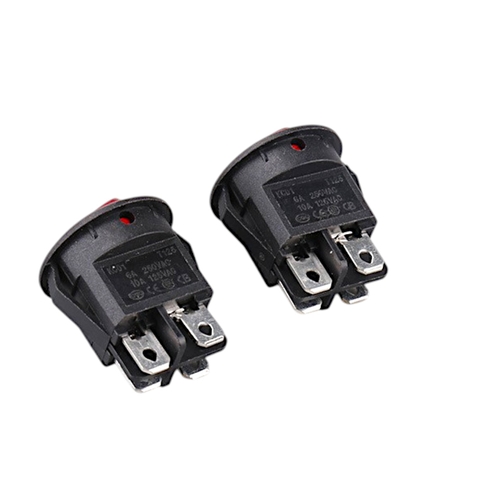 Công Tắc Tròn 4 Chân Có Đèn Màu Đỏ KCD1 6A 250v Loại Tốt