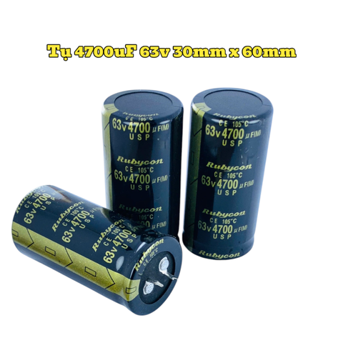 Tụ Hoá, Tụ Lọc Nguồn Amly 4700uF 63v Kích Thước 30mm x 60mm Loại Tốt