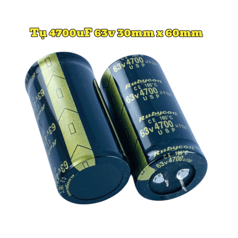 Tụ Hoá, Tụ Lọc Nguồn Amly 4700uF 63v Kích Thước 30mm x 60mm Loại Tốt