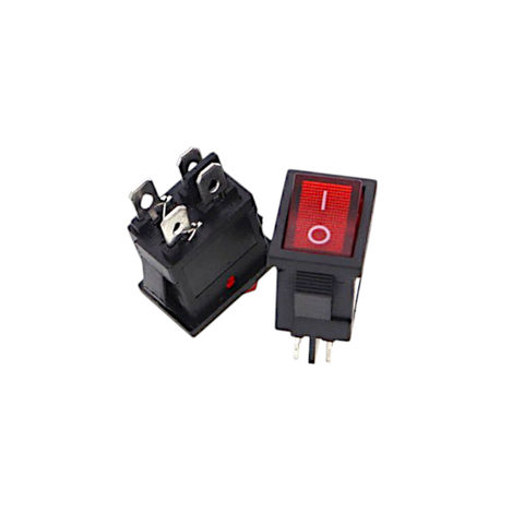Công Tắc Bập Bênh KCD1 4 Chân 2 Vị Trí Màu Đỏ Có Đèn Kích Thước 12,4 x 18,5 x 30mm Tốt