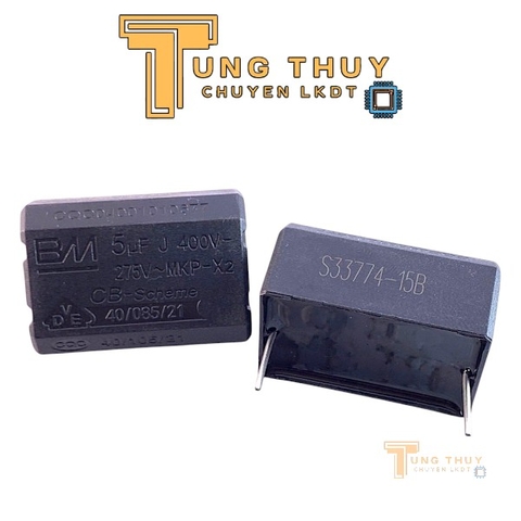 Tụ Bếp Từ 5uF 275VAC 400VDC Chính Hãng BM Tụ Đứng và Nằm Màu Xanh và Đen