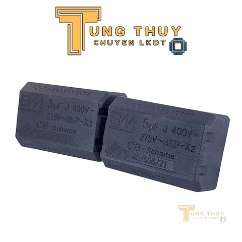 Tụ Bếp Từ 5uF 275VAC 400VDC Chính Hãng BM Tụ Đứng và Nằm Màu Xanh và Đen