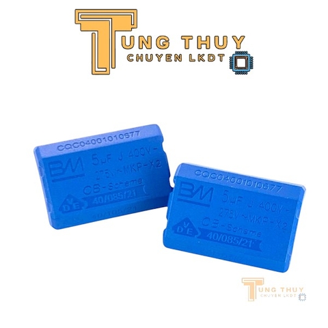 Tụ Bếp Từ 5uF 275VAC 400VDC Chính Hãng BM Tụ Đứng và Nằm Màu Xanh và Đen