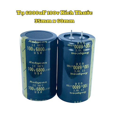 Tụ Hoá,Tụ Lọc Nguồn Amly 6800uF 100v Kích Thước 35mm x 60mm Loại Tốt
