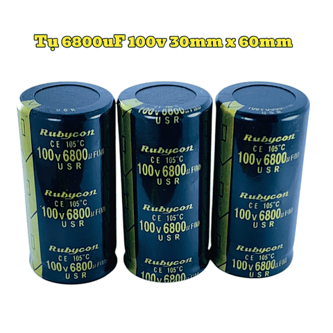 Tụ Hoá,Tụ Lọc Nguồn Amly 6800uF 100v Kích Thước 30mm x 60mm Loại Tốt
