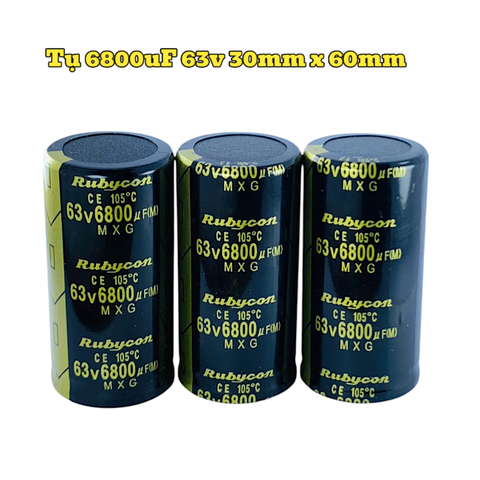 Tụ Hoá,Tụ Lọc Nguồn Amly 6800uF 63v Kích Thước 30mm x 60mm Loại Tốt