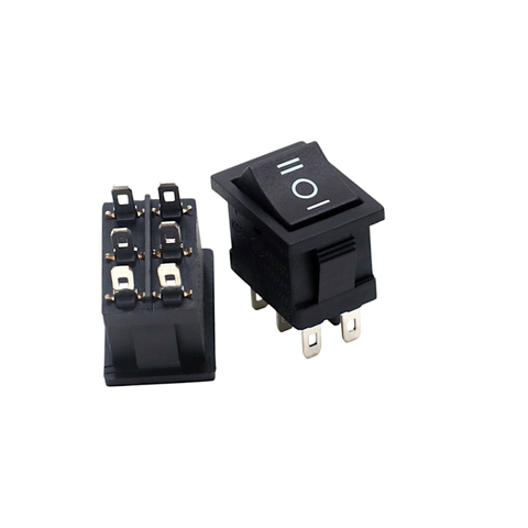 Công Tắc KCD1 6 Chân 3 Nấc ON OFF ON 6A - 250V