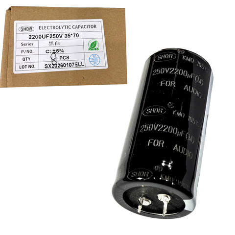 Tụ Lọc Nguồn Amly 2200uF 250v Audio SHDR - Kích Thước 35x70mm Hàng Mới Chất Lượng Cao