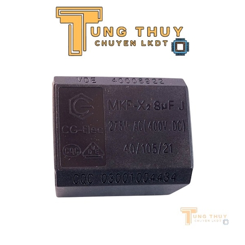 Tụ Bếp Từ 8uF 275VAC 400VDC Màu Đen Tụ Đưng BM Tụ Nằm CG