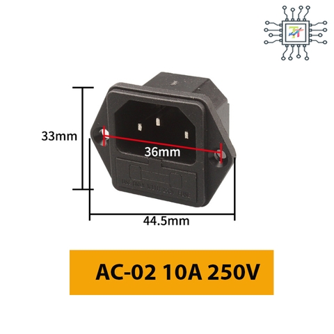 Jack Âm AC 3 Chân Có Cầu Chì Bảo Vệ Loại Bắt Vít