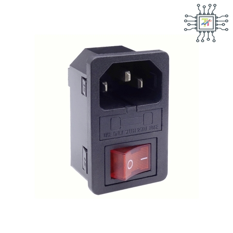 Jack Âm AC 250V 3 Chân Có Công Tắc Và Cầu Chì Bảo Vệ ( Loại Gài Nãy )