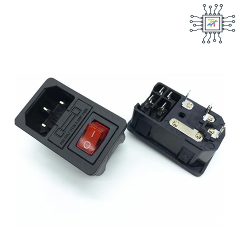 Jack Âm AC 250V 3 Chân Có Công Tắc Và Cầu Chì Bảo Vệ ( Loại Gài Nãy )