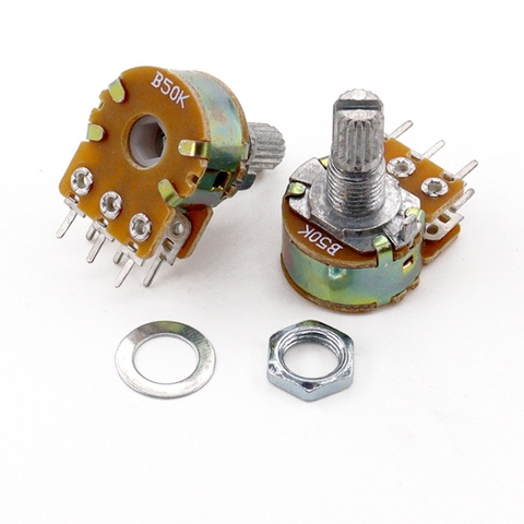 Chiết Áp Kép , Đôi Hai Hàng Chân WH148 Cán Trơn Dài 15mm Hàng ATec Loại Tốt