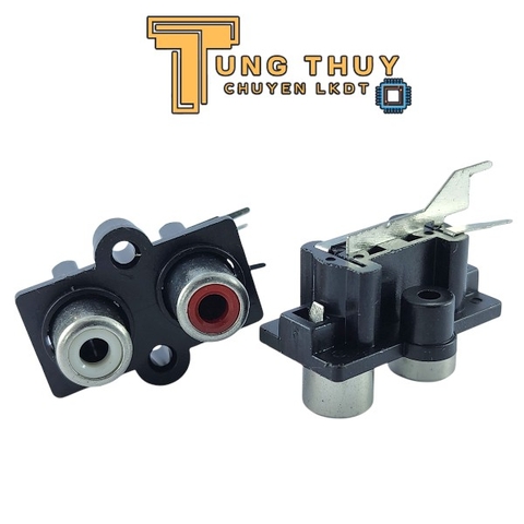 Jack AV Âm Thanh 2 Lỗ Trắng Đỏ AV2 – Jack Cắm Âm PCB Cho Loa, Ampli, Mạch Âm Thanh