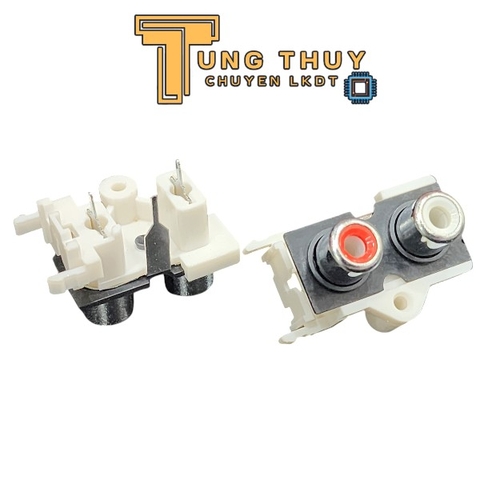 Jack cắm AV,RCA màu trắng 2 chấu chân thẳng